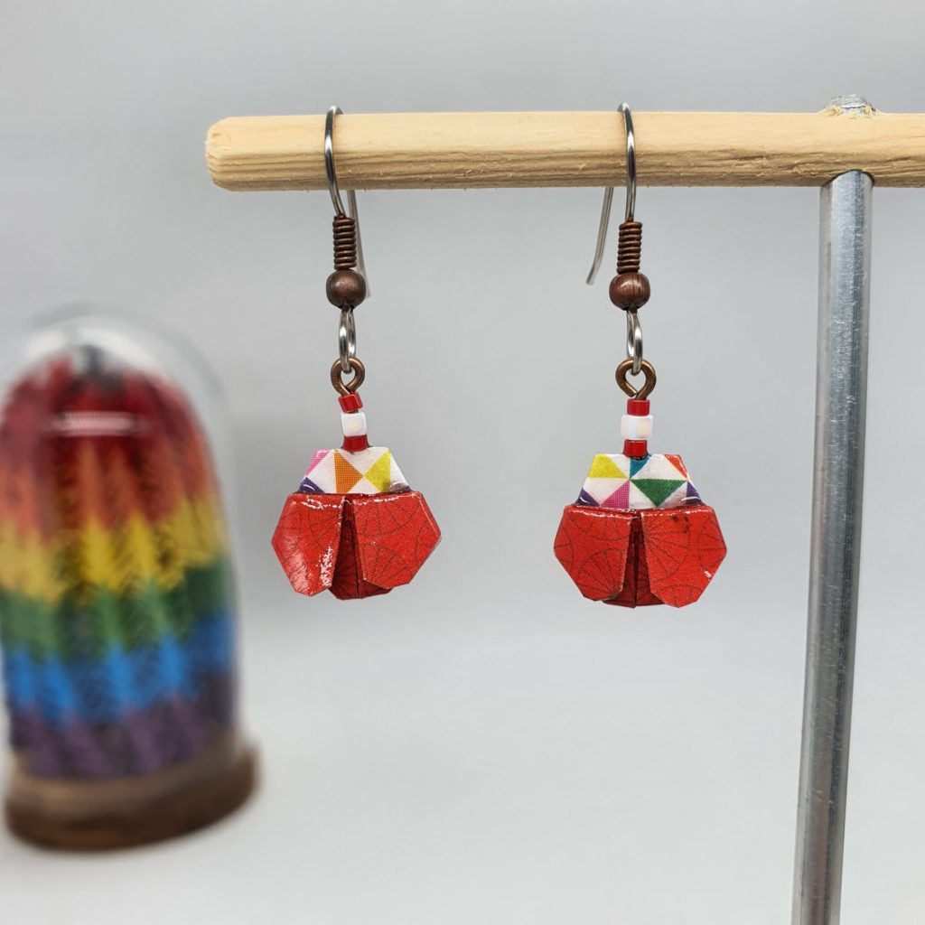 marigami origami boucles d oreilles coccinelle