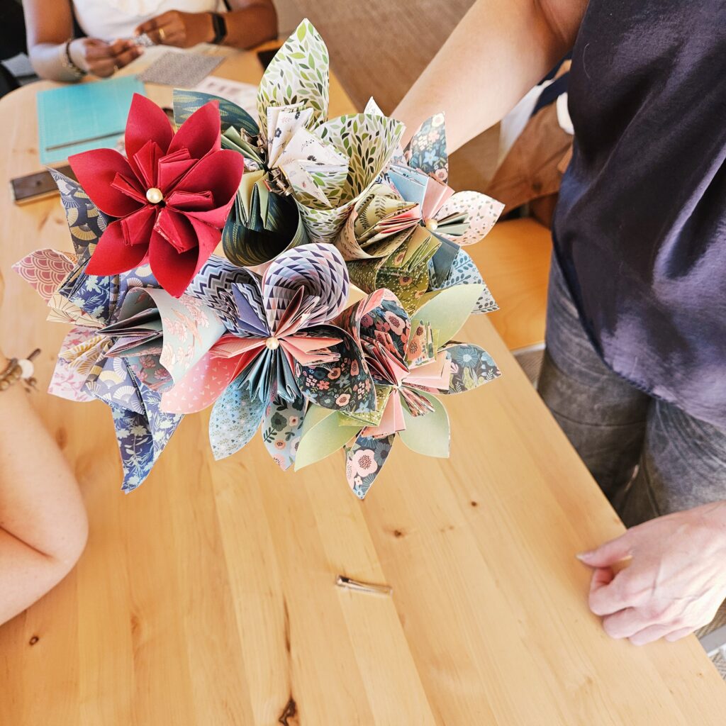 MARIGAMI origami atelier Nature et découverte 2024 bouquet