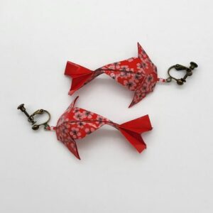 MARIGAMI origami boucles d'oreilles clip carpe koï