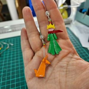MARIGAMI origami boucles d'oreilles clip prince et renard