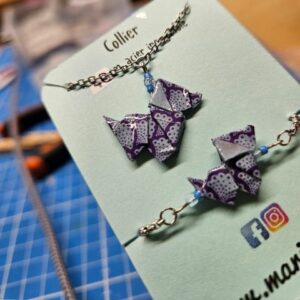 MARIGAMI origami collier et bracelet chien kawaii