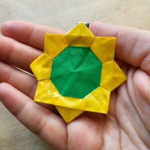 MARIGAMI origami mariage barrette tournesol avant