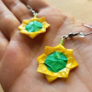 MARIGAMI origami mariage boucles d'oreilles tournesol