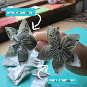 MARIGAMI origami mariage fleurogami avec ou sans étamines