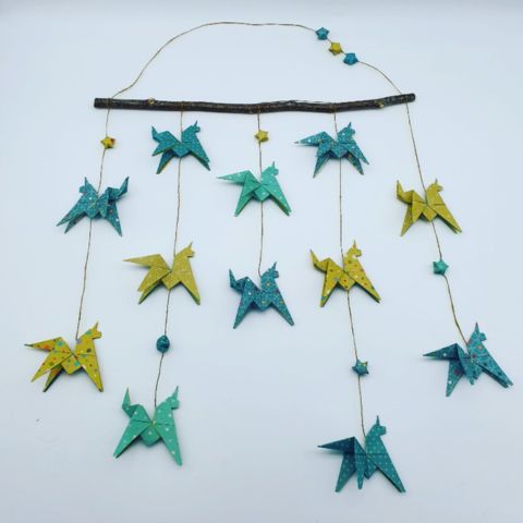 MARIGAMI origami atelier mobile licorne étoilé