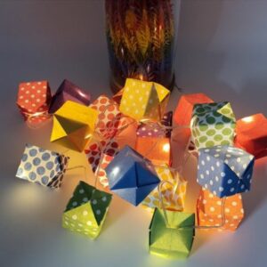 MARIGAMI origami guirlande lumineuse arc-en-ciel à pois