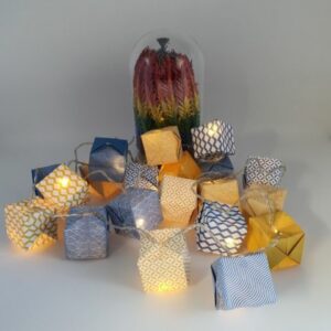 MARIGAMI origami guirlande lumineuse bleue et jaune
