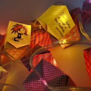 MARIGAMI origami guirlande lumineuse commande personnalisée avec logo et citation